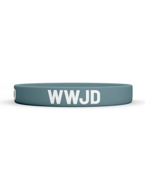 Náramek silikonový WWJD -  Velikost 202mm x 12mm