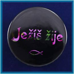 Magnetek s textem-prům.5cm-Ježíš žije