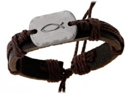 Náramek kožený - ryba 2