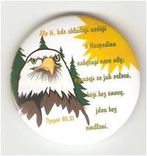 Odznak –dětský motiv s textem-prům.5cm.