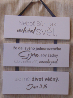 Dekorace na stěnu s  biblickým veršem