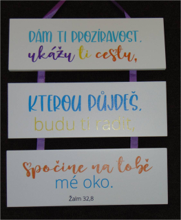 Dekorace na stěnu s  biblickým veršem
